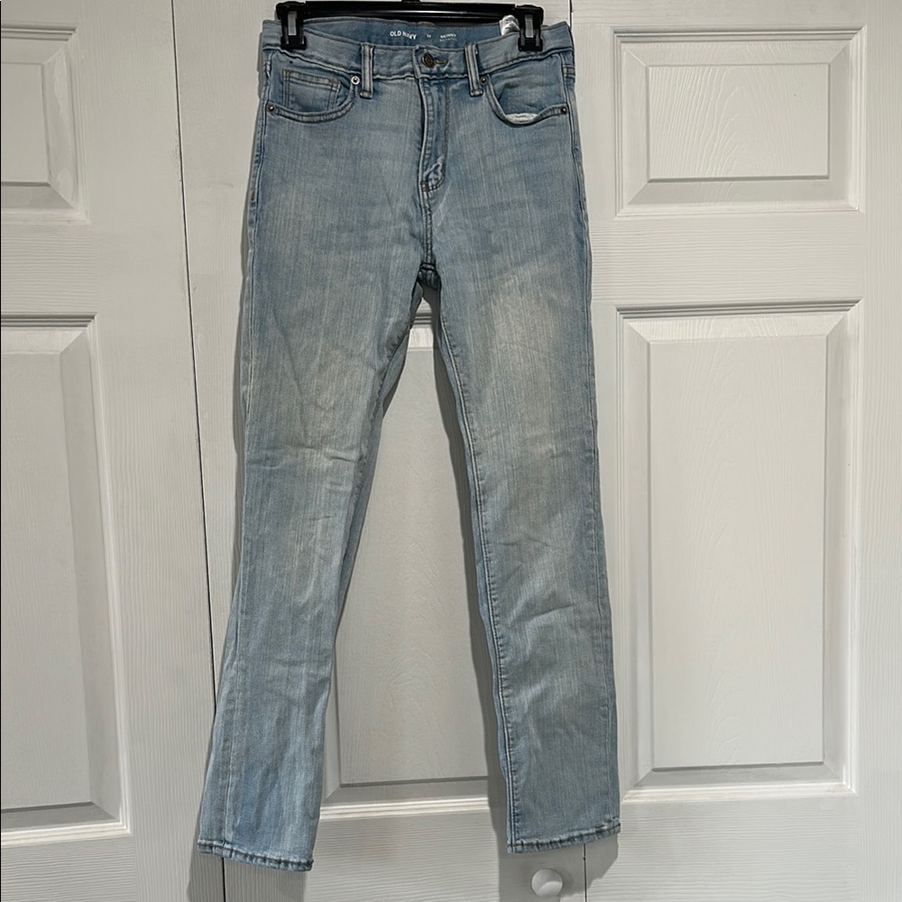 Old Navy light blue boys jeans size 14 skinny with built in flex